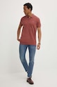 Levi's polo bawełniane 35883 brązowy SS25