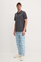 Bavlněné polo tričko Levi's 35883 šedá SS25