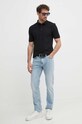 Sisley polo de bumbac 3089S300J negru SS24