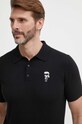Karl Lagerfeld polo bawełniane czarny 542398.655006