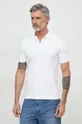 λευκό Βαμβακερό μπλουζάκι πόλο Calvin Klein Ανδρικά
