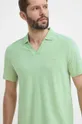 zelená Polo tričko s prímesou ľanu Calvin Klein Pánsky