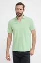 Polo tričko s prímesou ľanu Calvin Klein zelená