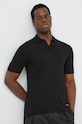 Πόλο από μείγμα μεταξιού Calvin Klein K10K113053 μαύρο SS24