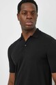 Πόλο από μείγμα μεταξιού Calvin Klein μαύρο K10K113053