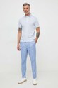 Michael Kors polo bawełniane CS451YHDV0 niebieski SS24