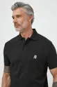 Βαμβακερό μπλουζάκι πόλο Tommy Hilfiger μαύρο