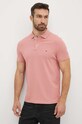 Tommy Hilfiger tricou polo MW0MW34738 roz SS24