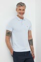 Бавовняне поло Tommy Hilfiger MW0MW34755 блакитний SS25
