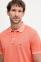 Odzież Tommy Hilfiger polo bawełniane MW0MW34757 pomarańczowy