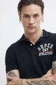 črna Bombažen polo Superdry Moški