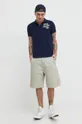Superdry polo in cotone blu navy