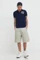 Bombažen polo Superdry mornarsko modra