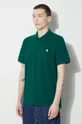 green Carhartt WIP cotton polo shirt S/S Chase Pique Polo