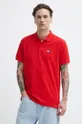 κόκκινο Βαμβακερό μπλουζάκι πόλο Tommy Jeans Ανδρικά