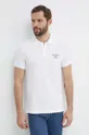 λευκό Βαμβακερό μπλουζάκι πόλο Tommy Jeans Ανδρικά