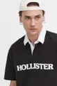 μαύρο Βαμβακερό μπλουζάκι πόλο Hollister Co.