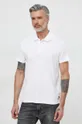 λευκό Βαμβακερό μπλουζάκι πόλο Tommy Jeans Ανδρικά