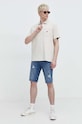 Polo tričko Tommy Jeans DM0DM18928 béžová SS24