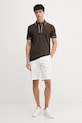 Lacoste polo męskie bawełniane z elastanem PH8184 brązowy SS26
