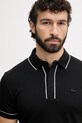Lacoste polo da uomo in cotone con elastan nero PH8184