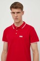Βαμβακερό μπλουζάκι πόλο Helly Hansen κόκκινο 34297
