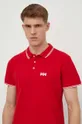 κόκκινο Βαμβακερό μπλουζάκι πόλο Helly Hansen