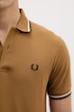 Fred Perry polo bawełniane Twin Tipped Shirt M12.V46 brązowy
