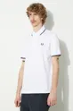 beżowy Fred Perry polo bawełniane Twin Tipped Shirt