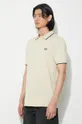 beżowy Fred Perry polo bawełniane Twin Tipped Shirt