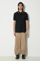 Памучна тениска с яка Fred Perry Twin Tipped Shirt M3600.U97 черен SS24