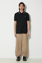 Βαμβακερό μπλουζάκι πόλο Fred Perry Twin Tipped Shirt M3600.U97 μαύρο SS24