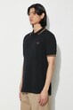 Памучна тениска с яка Fred Perry Twin Tipped Shirt черен M3600.U97