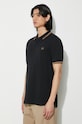 Βαμβακερό μπλουζάκι πόλο Fred Perry Twin Tipped Shirt μαύρο M3600.U97