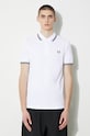 Odzież Fred Perry polo bawełniane Twin Tipped Shirt M3600.200 biały
