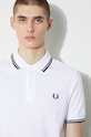 Fred Perry polo bawełniane Twin Tipped Shirt M3600.200 biały