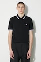 Îmbrăcăminte Fred Perry polo de bumbac Twin Tipped Shirt M3600.350 negru