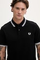 Bavlnené polo tričko Fred Perry Twin Tipped Shirt čierna M3600.350