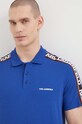 Îmbrăcăminte Karl Lagerfeld polo de bumbac 241M2206 albastru