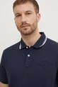 Βαμβακερό μπλουζάκι πόλο Gant σκούρο μπλε 2013039