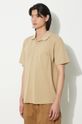 Βαμβακερό μπλουζάκι πόλο Universal Works Vacation Polo μπεζ 30603.SUMMER.OAK