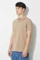 Βαμβακερό μπλουζάκι πόλο Barbour Tartan Pique Polo μπεζ MML0012