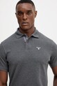 Хлопковое поло Barbour Tartan Pique Polo серый MML0012