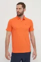 Βαμβακερό μπλουζάκι πόλο Peak Performance πορτοκαλί
