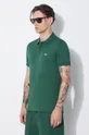 зелен Памучна тениска с яка Lacoste