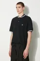 μαύρο Βαμβακερό μπλουζάκι πόλο Needles Shawl Collar S/S Polo