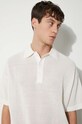 Памучна тениска с яка MKI MIYUKI ZOKU Loose Gauge Polo LOOSE.GAUGE.POLO бял