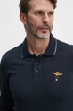 Aeronautica Militare top a maniche lunghe in cotone blu navy PO1653P82