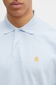 Bavlněné polo tričko Carhartt WIP S/S Chase Pique Polo modrá I023807.2VLXX