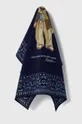 тёмно-синий Платок с примесью шёлка Polo Ralph Lauren Женский